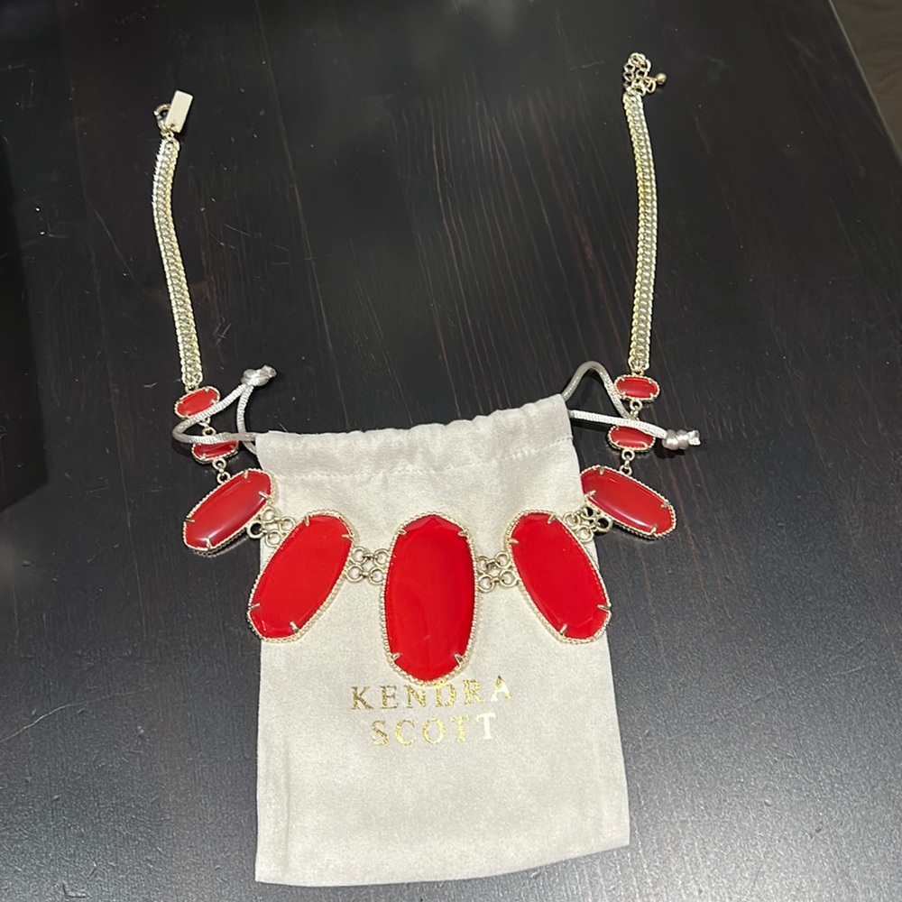 Kendra Scott Red/Gold Statement Necklace